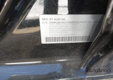 2011 Audi A4 2.0T Premium из США, поврежденный, VIN WAUFFAFL7BA089012